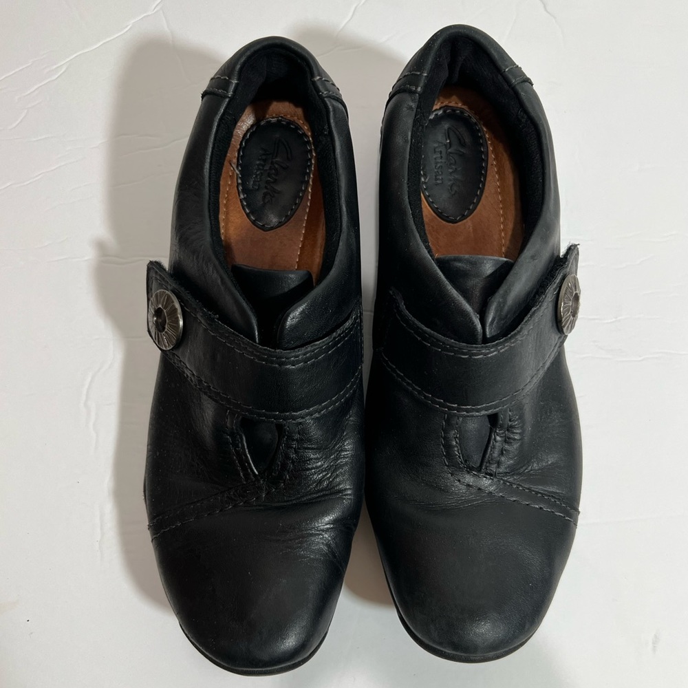 Clarks Artisan Kessa Betty Black Textured Leather… - image 5